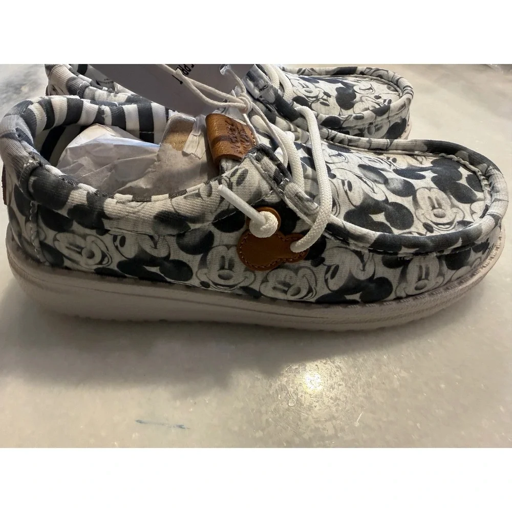 Hey Dude Wally Y Mickey Mouse Loafers Kids Size C13 Grey Multi Disney 44952-1HK